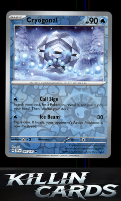 Reverse Holofoil Cryogonal 047/191 Pokemon Common SV08: Surging Sparks Card NM