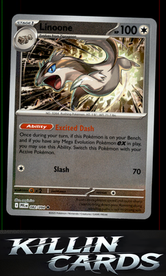 Reverse Holofoil Linoone 082/094 Pokemon Uncommon ME02: Phantasmal Flames Card N