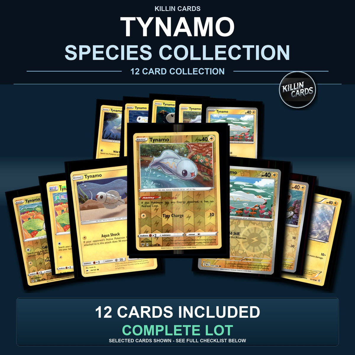 Pokemon TCG Tynamo Species Collection 12 Different Cards