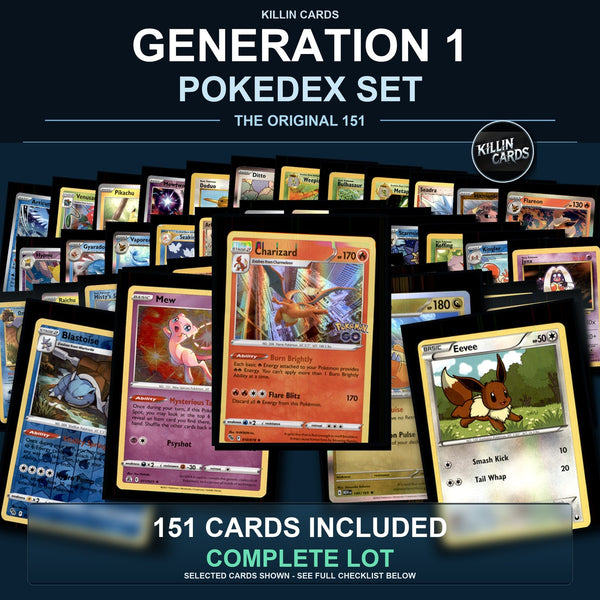 Pokemon TCG Generation 1 Kanto Pokemon Pokedex Set 151 Cards Collection