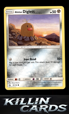 Alolan Diglett 78/156 Pokemon Common SM - Ultra Prism Card LP