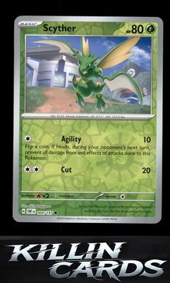 Reverse Holofoil Scyther 004/197 Pokemon Common SV03: Obsidian Flames Card NM