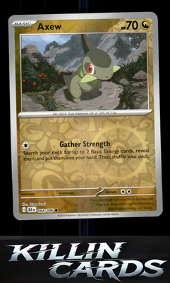 Reverse Holofoil Axew 068/086 Pokemon Common SV: Black Bolt Card NM