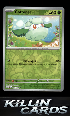 Reverse Holofoil Cottonee 007/131 Pokemon Common SV: Prismatic Evolutions Card N