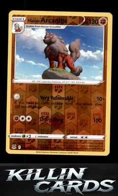 Reverse Holofoil Hisuian Arcanine 084/196 Pokemon Holo Rare SWSH11: Lost Origin
