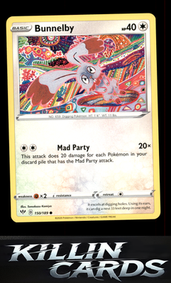 Bunnelby 150/189 Pokemon Common SWSH03: Darkness Ablaze Card LP