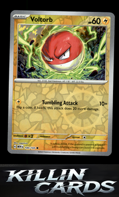 Reverse Holofoil Voltorb 100/165 Pokemon Common SV: Scarlet & Violet 151 Card NM