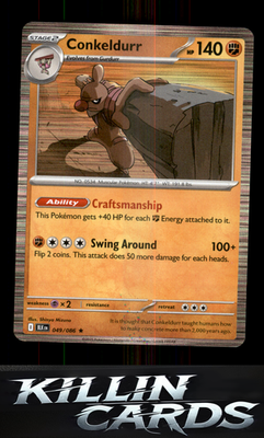 Conkeldurr 049/086 Pokemon Rare SV: Black Bolt Card NM