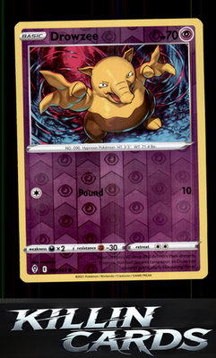 Reverse Holofoil Drowzee 061/203 Pokemon Common SWSH07: Evolving Skies Card NM