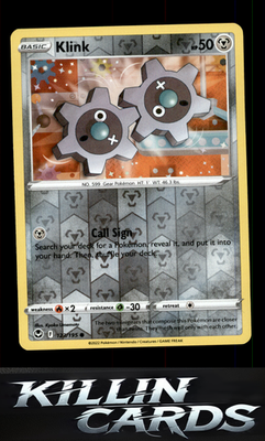 Reverse Holofoil Klink 123/195 Pokemon Common SWSH12: Silver Tempest Card NM