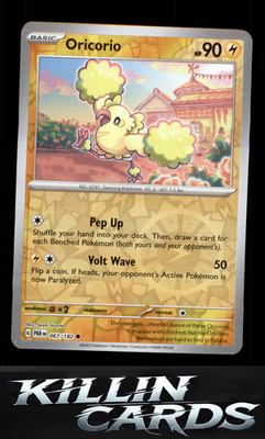 Reverse Holofoil Oricorio 067/182 Pokemon Common SV04: Paradox Rift Card NM