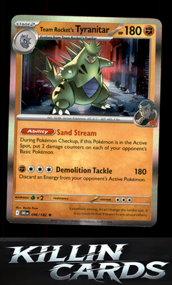 Team Rocket's Tyranitar 096/182 Pokemon Rare SV10: Destined Rivals Card NM