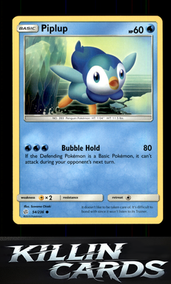 Piplup 54/236 Pokemon Common SM - Cosmic Eclipse Card NM