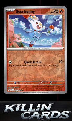 Reverse Holofoil Scorbunny 026/142 Pokemon Common SV07: Stellar Crown Card NM