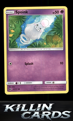 Spoink 41/111 Pokemon Common SM - Crimson Invasion Card NM