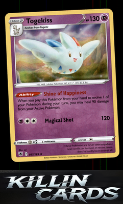 Togekiss 057/189 Pokemon Holo Rare SWSH10: Astral Radiance Card NM