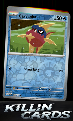 Reverse Holofoil Carvanha 046/197 Pokemon Common SV03: Obsidian Flames Card NM