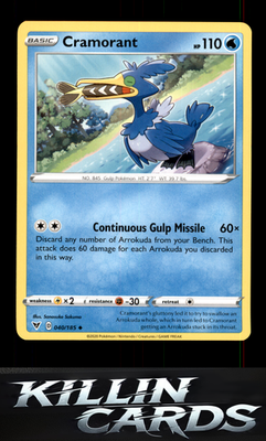 Cramorant 040/185 Pokemon Uncommon SWSH04: Vivid Voltage Card NM