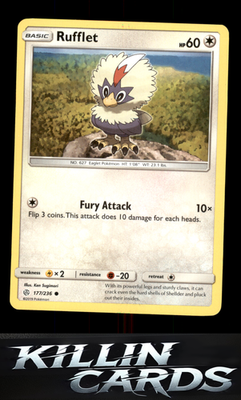 Rufflet 177/236 Pokemon Common SM - Cosmic Eclipse Card NM