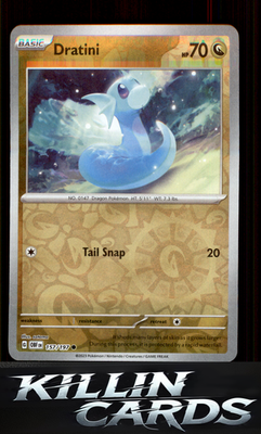 Reverse Holofoil Dratini 157/197 Pokemon Common SV03: Obsidian Flames Card NM