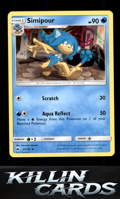 Simipour 37/147 Pokemon Uncommon SM - Burning Shadows Card NM