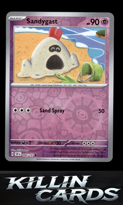 Reverse Holofoil Sandygast 090/191 Pokemon Common SV08: Surging Sparks Card NM