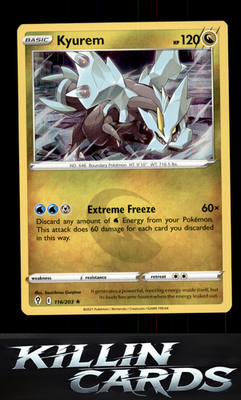 Kyurem 116/203 Pokemon Holo Rare SWSH07: Evolving Skies Card NM
