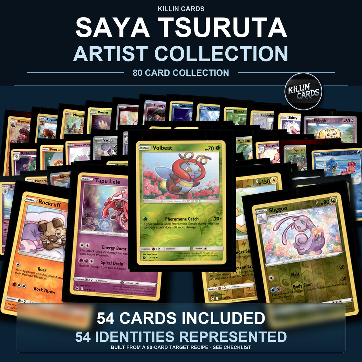 Pokemon TCG Saya Tsuruta Artist Collection 54 Cards Lot