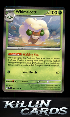 Whimsicott 008/131 Pokemon Rare SV: Prismatic Evolutions Card NM
