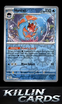 Reverse Holofoil Huntail 055/182 Pokemon Uncommon SV10: Destined Rivals Card NM