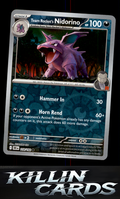 Reverse Holofoil Team Rocket's Nidorino 118/182 Pokemon Common SV10: Destined Ri