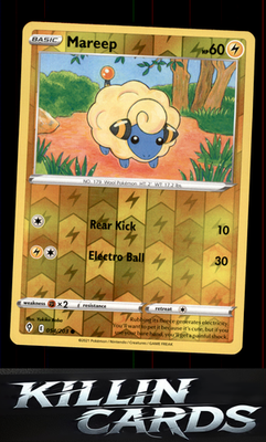 Reverse Holofoil Mareep 054/203 Pokemon Common SWSH07: Evolving Skies Card NM