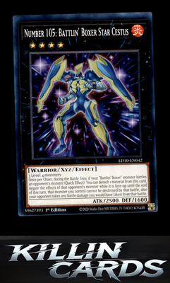 1st Edition Number 105: Battlin' Boxer Star Cestus LD10-EN042 YuGiOh Common Lege