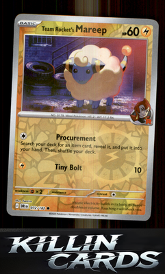 Reverse Holofoil Team Rocket's Mareep 072/182 Pokemon Common SV10: Destined Riva