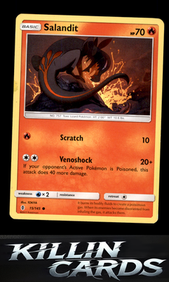 Salandit 15/145 Pokemon Common SM - Guardians Rising Card LP