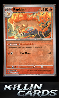 Reverse Holofoil Rapidash - 030/182 030/182 Pokemon Uncommon SV10: Destined Riva