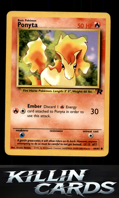 Ponyta 64/82 Pokemon Common Team Rocket Card LP
