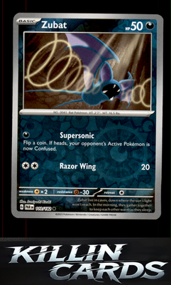 Reverse Holofoil Zubat 110/182 Pokemon Common SV04: Paradox Rift Card NM