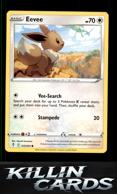 Eevee 125/203 Pokemon Common SWSH07: Evolving Skies Card NM