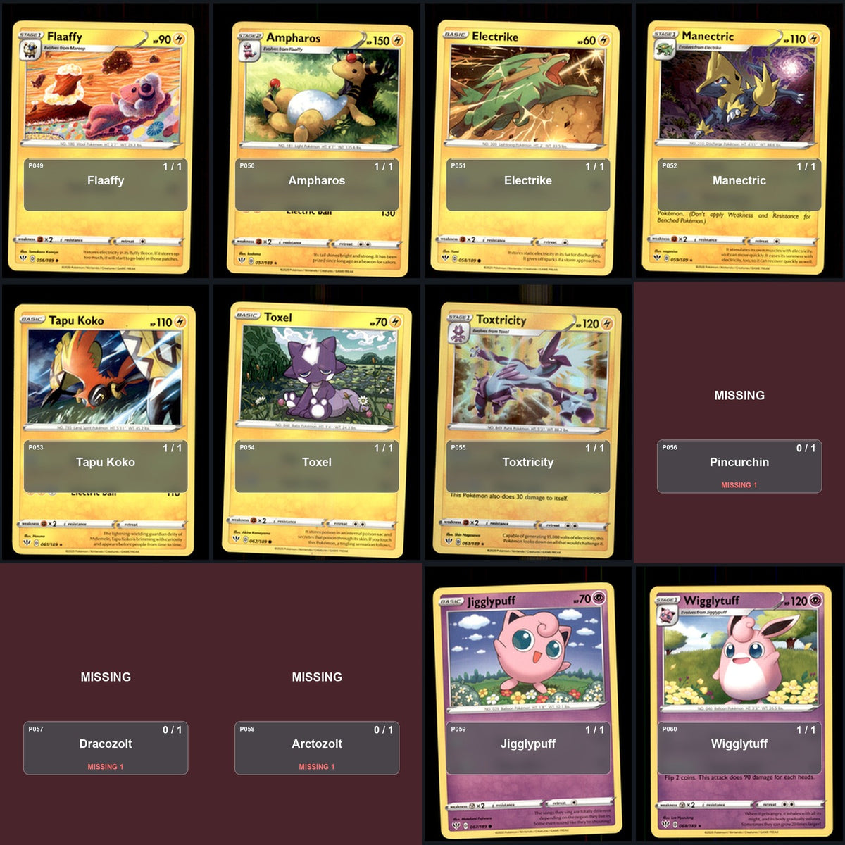 Pokemon TCG SWSH03: Darkness Ablaze C/UC/R Standard Set 131 Cards