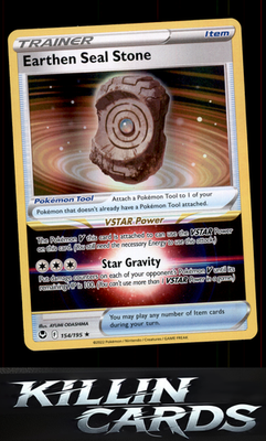 Earthen Seal Stone 154/195 Pokemon Holo Rare SWSH12: Silver Tempest Card NM
