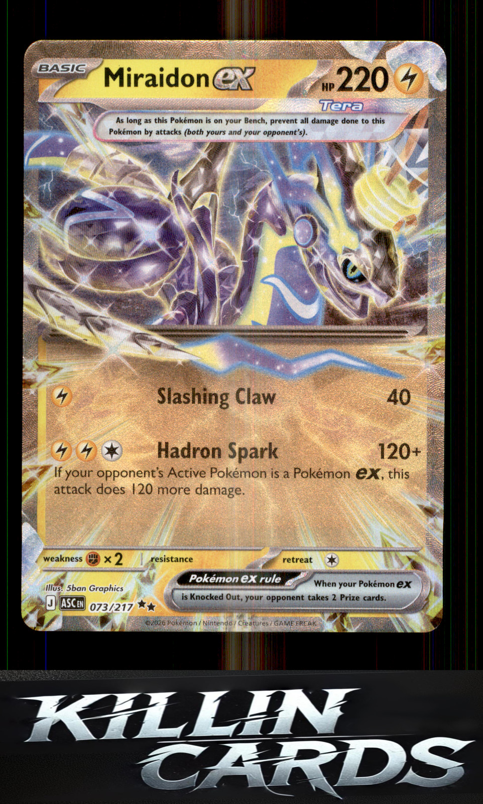 Miraidon ex 073/217 Pokemon Double Rare ME: Ascended Heroes Card NM