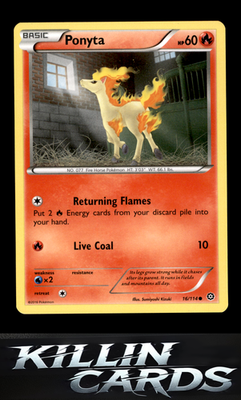 Ponyta 16/114 Pokemon Common XY - Steam Siege Card LP