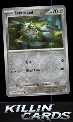 Reverse Holofoil Ferroseed 068/086 Pokemon Common SV: White Flare Card NM