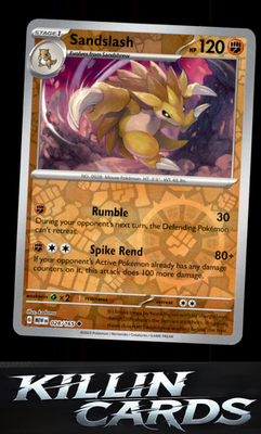 Reverse Holofoil Sandslash 028/165 Pokemon Uncommon SV: Scarlet & Violet 151 Car