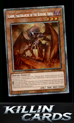 1st Edition Scarm, Malebranche of the Burning Abyss (Platinum Secret Rare) RA04-