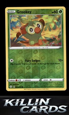 Reverse Holofoil Grookey 011/072 Pokemon Common Shining Fates Card NM