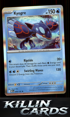 Kyogre 034/132 Pokemon Rare ME01: Mega Evolution Card NM