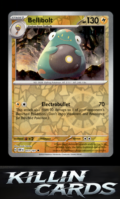 Reverse Holofoil Bellibolt - 077/197 077/197 Pokemon Uncommon SV03: Obsidian Fla