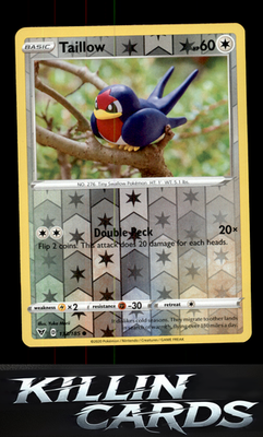 Reverse Holofoil Taillow 133/185 Pokemon Common SWSH04: Vivid Voltage Card NM